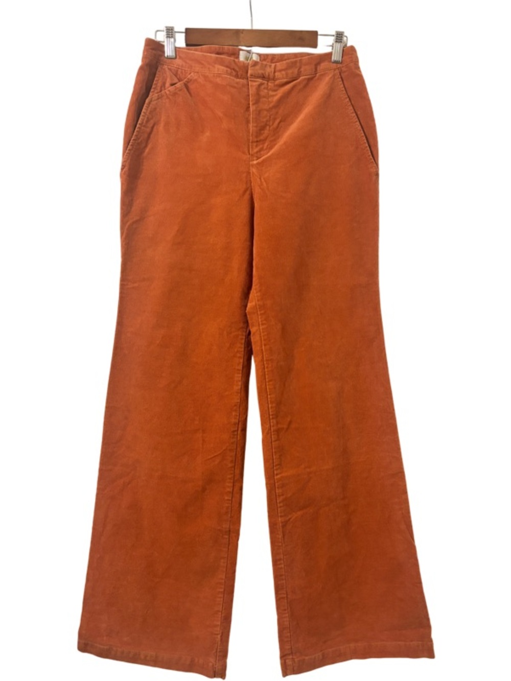 Anthropologie Maeve Wide-Leg Corduroy Trouser in Orange Size 10 - Picture 7 of 12